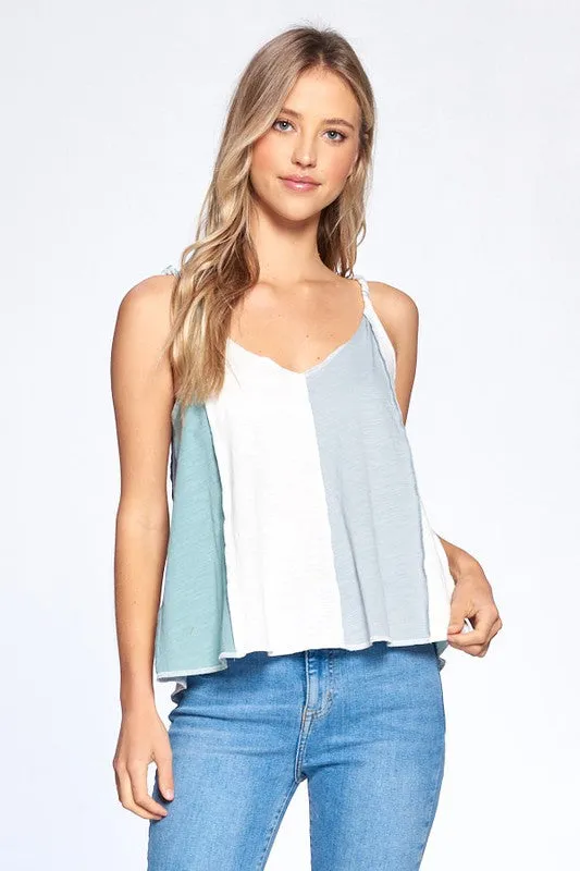 Twist Strap Colorblock Tank