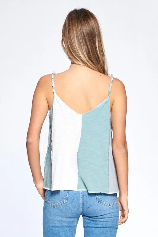 Twist Strap Colorblock Tank