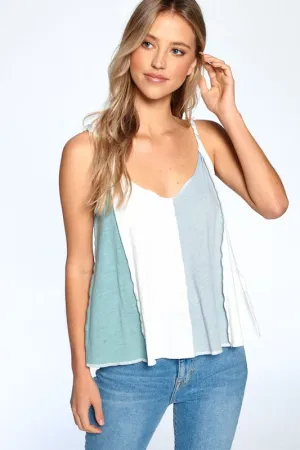 Twist Strap Colorblock Tank