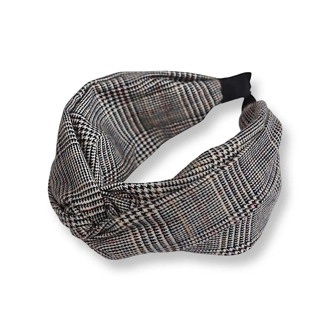Twisted Plaid Knotted Headband