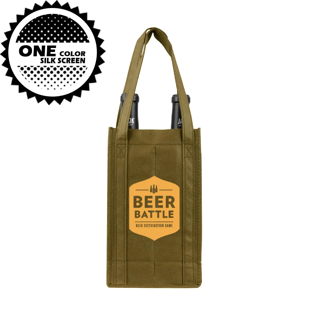 Two bottle Wine Tote, Reinforced Handles *Fully Customizable*