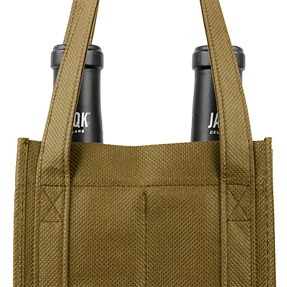 Two bottle Wine Tote, Reinforced Handles *Fully Customizable*
