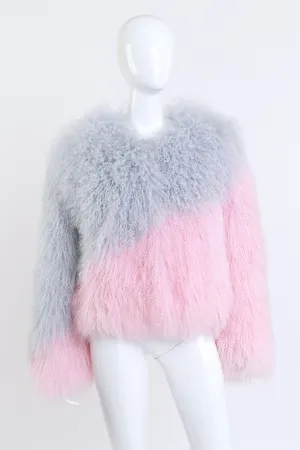 Two-Tone Mongolian Fur Jacket