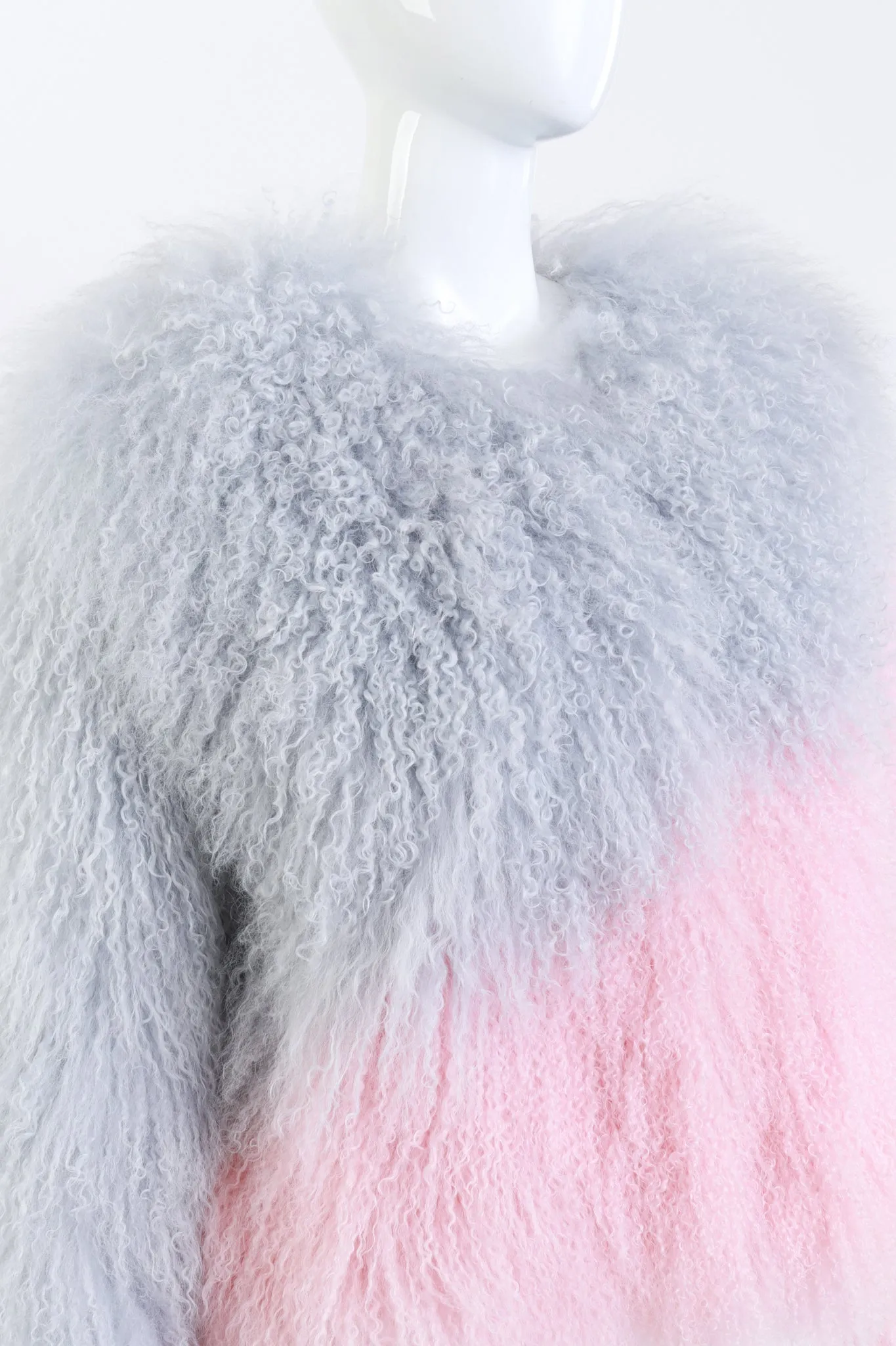 Two-Tone Mongolian Fur Jacket