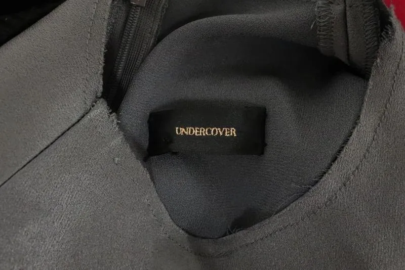 Undercover Sweater Black Ribbed Wool & Colorblock Satin Size 1 Layered Pullover