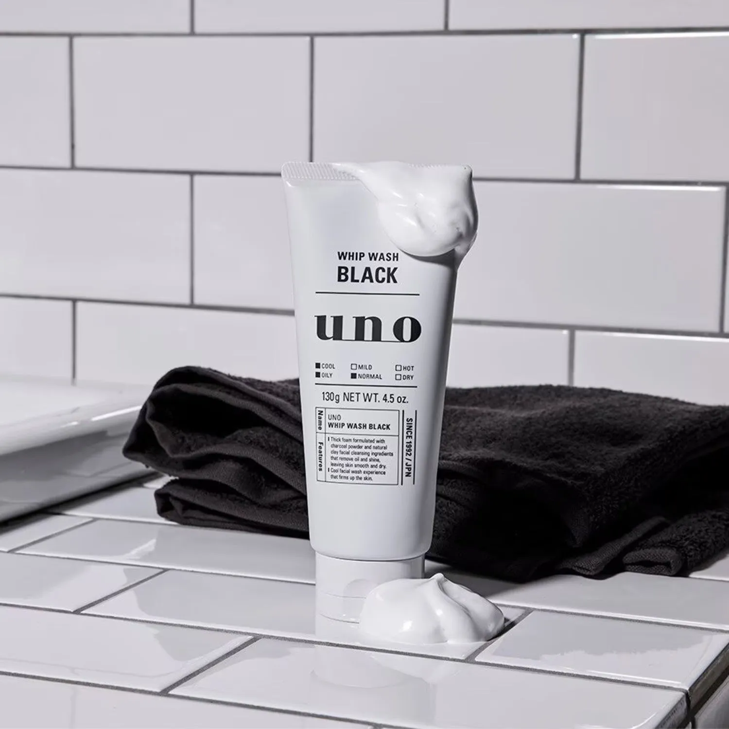 Uno Whip Wash Black Men's Cleanser 130g