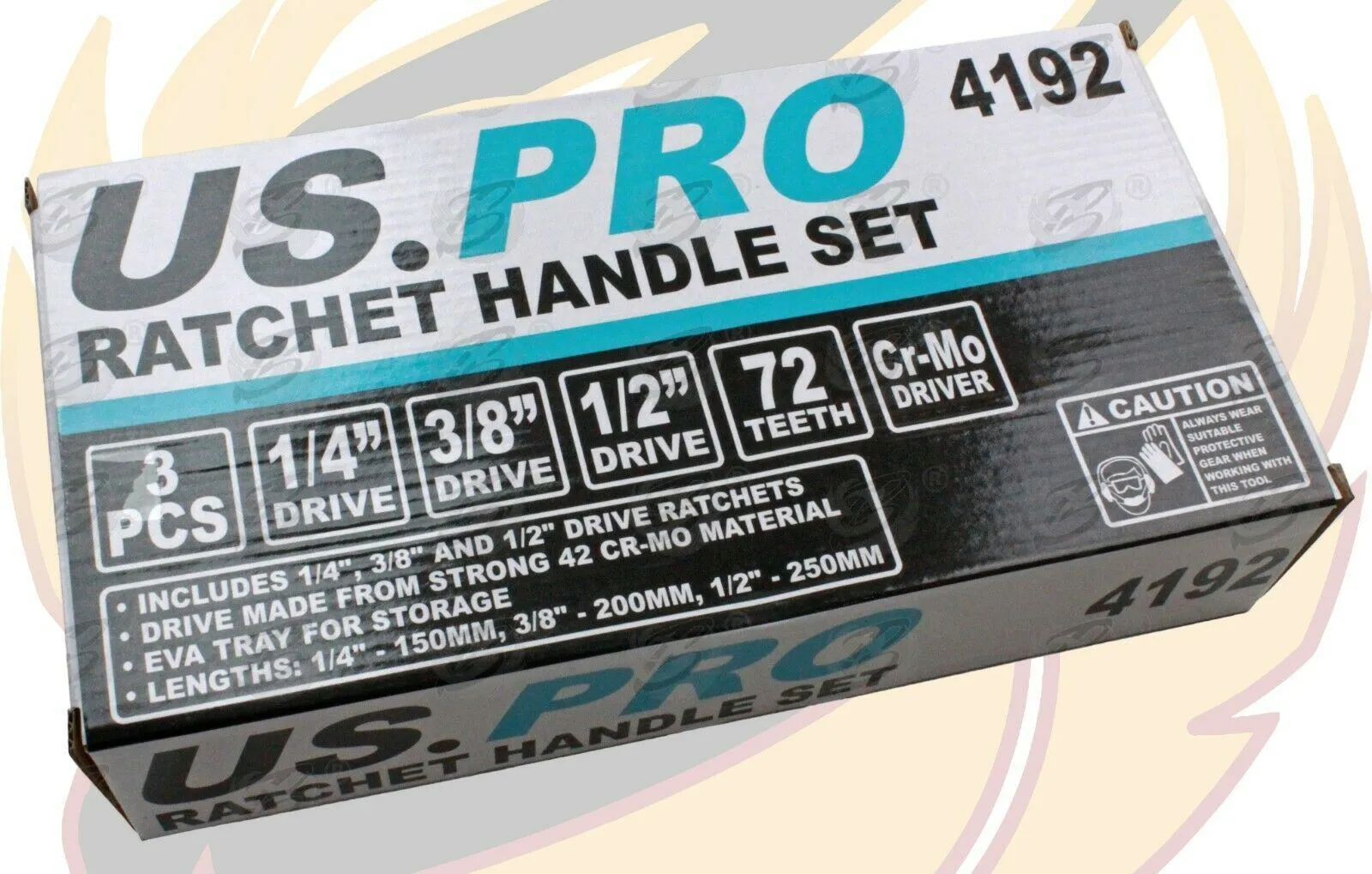US PRO 3PCS 1/4" & 3/8" & 1/2" DRIVE 72 TOOTH RATCHET HANDLE SET