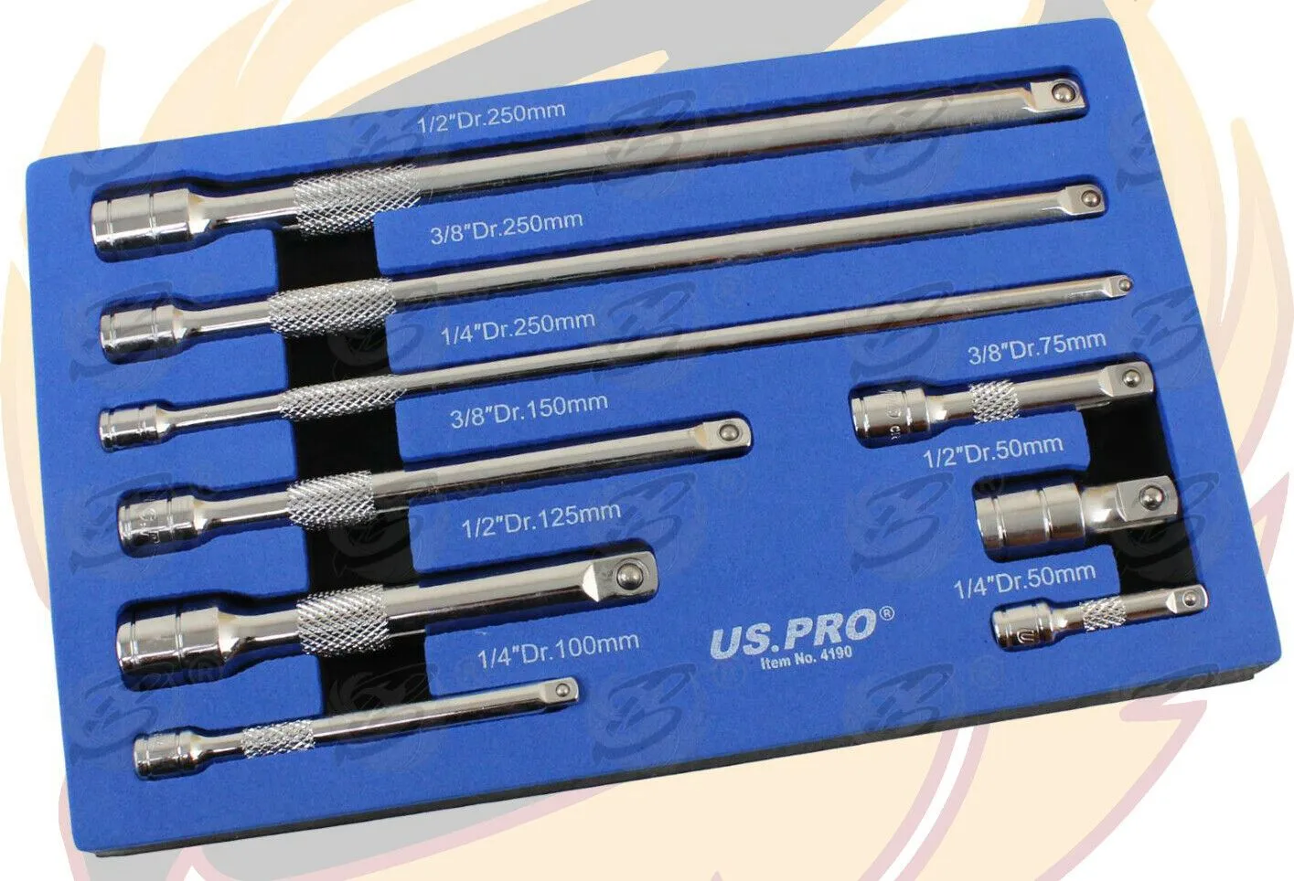 US PRO 6PCS 1/4" & 3/8" & 1/2" DRIVE 72 TOOTH EXTENSION BAR & RATCHET HANDLES