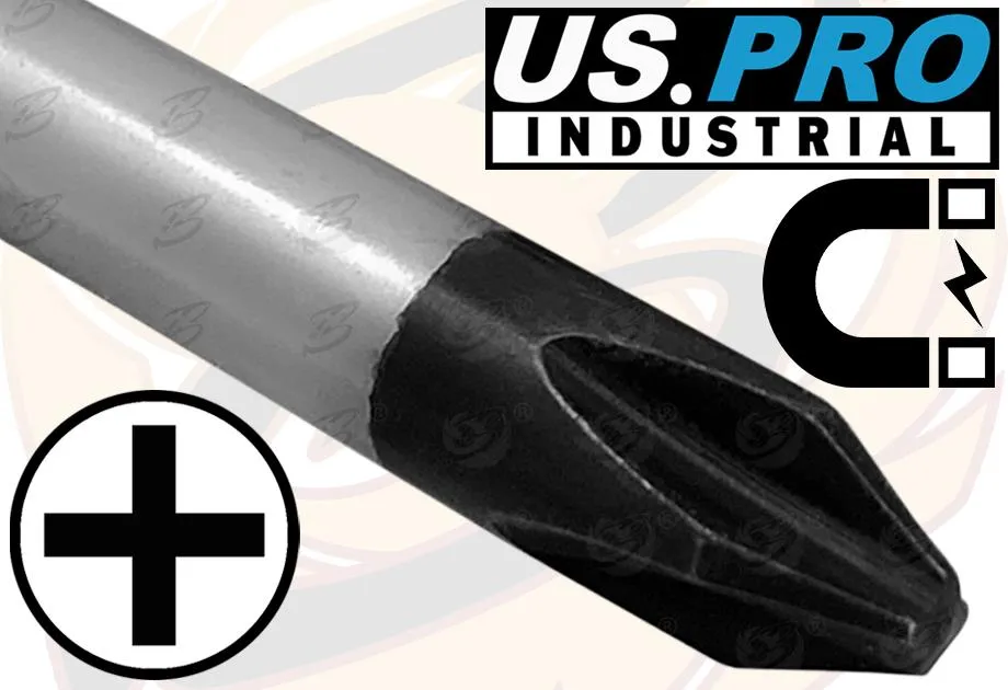 US PRO INDUSTRIAL 10PCS MAGNETIC GO THROUGH SCREWDRIVER SET ( SLOTTED - PHILLIPS )