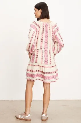 Velvet Kally Dress - Pink Combination