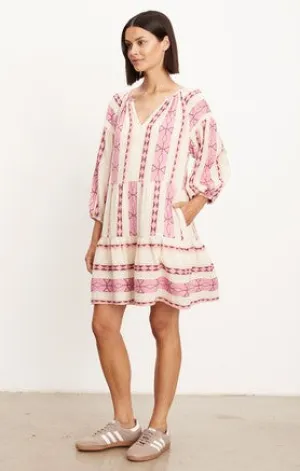 Velvet Kally Dress - Pink Combination