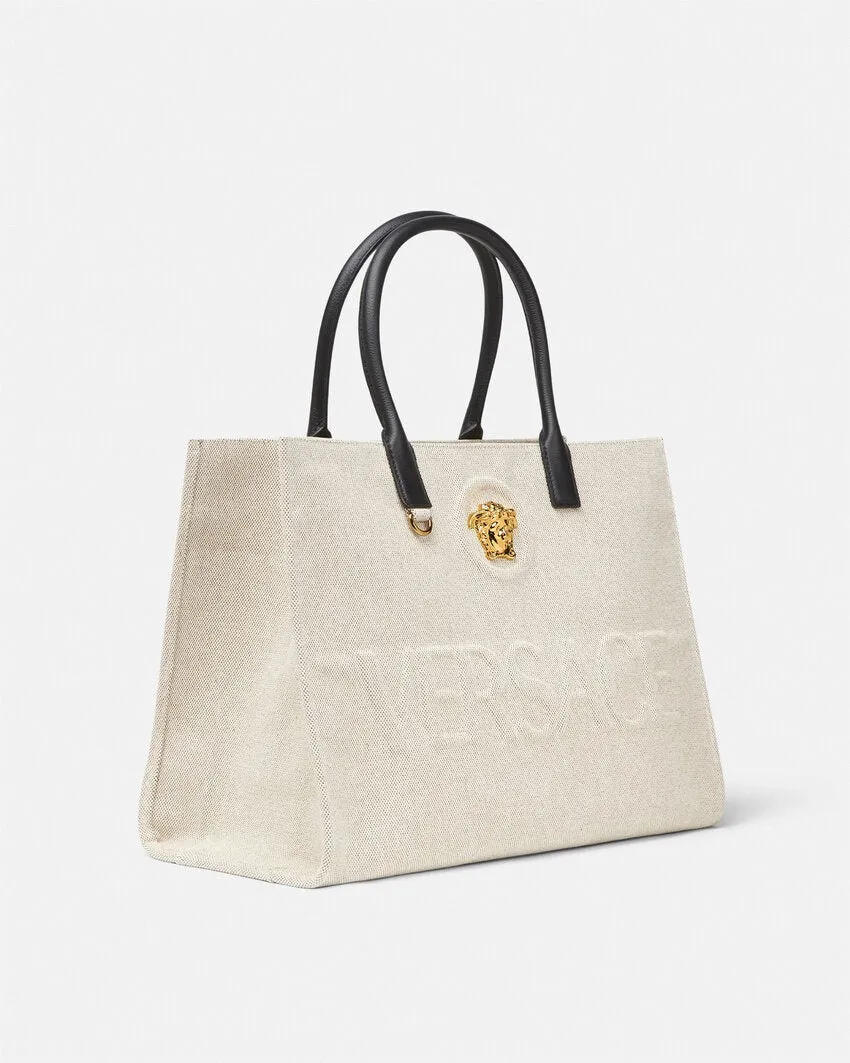 Versace Tote Fabric   Calf Leather Rope/Black/Gold