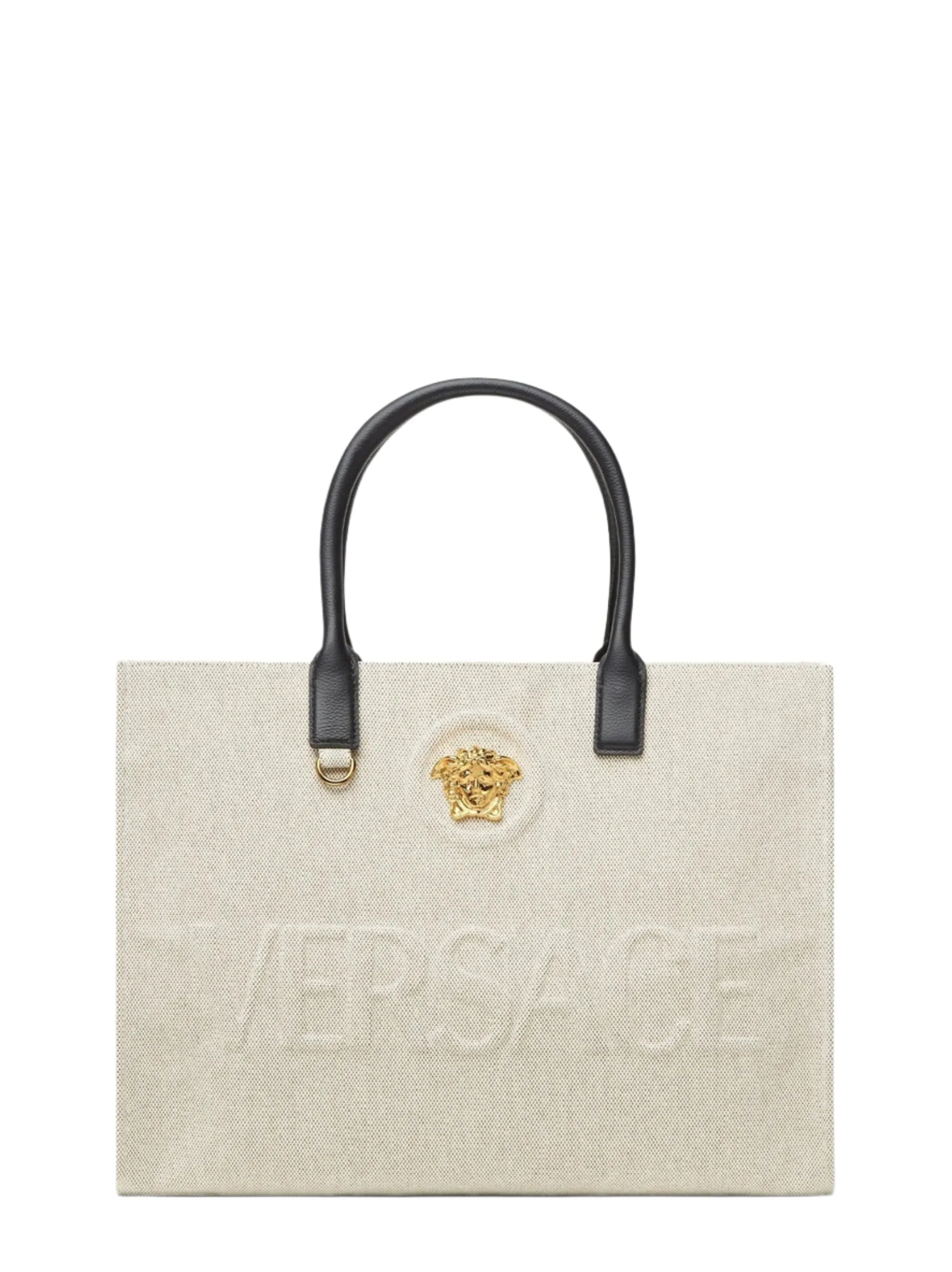 Versace Tote Fabric   Calf Leather Rope/Black/Gold