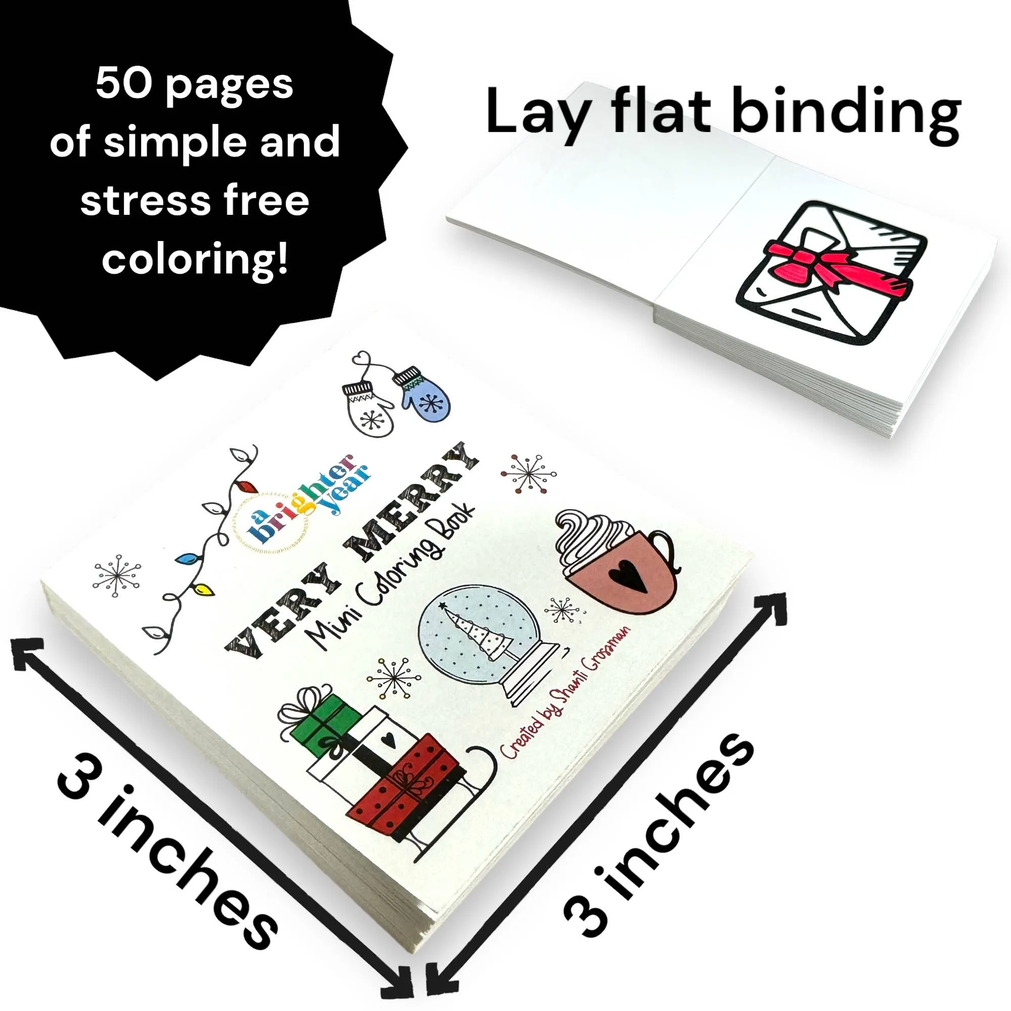 Very Merry Easy Tear Glue Bind Mini Coloring Book
