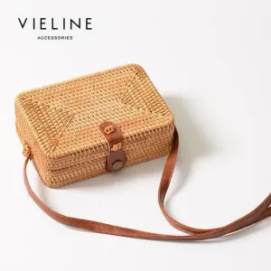 VIELINE New ins Straw box Bag Women Summer Rattan shoulder Bag