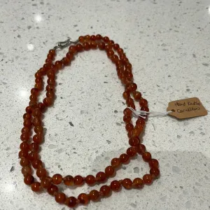 Vintage Hand knotted Carnelian  Necklace