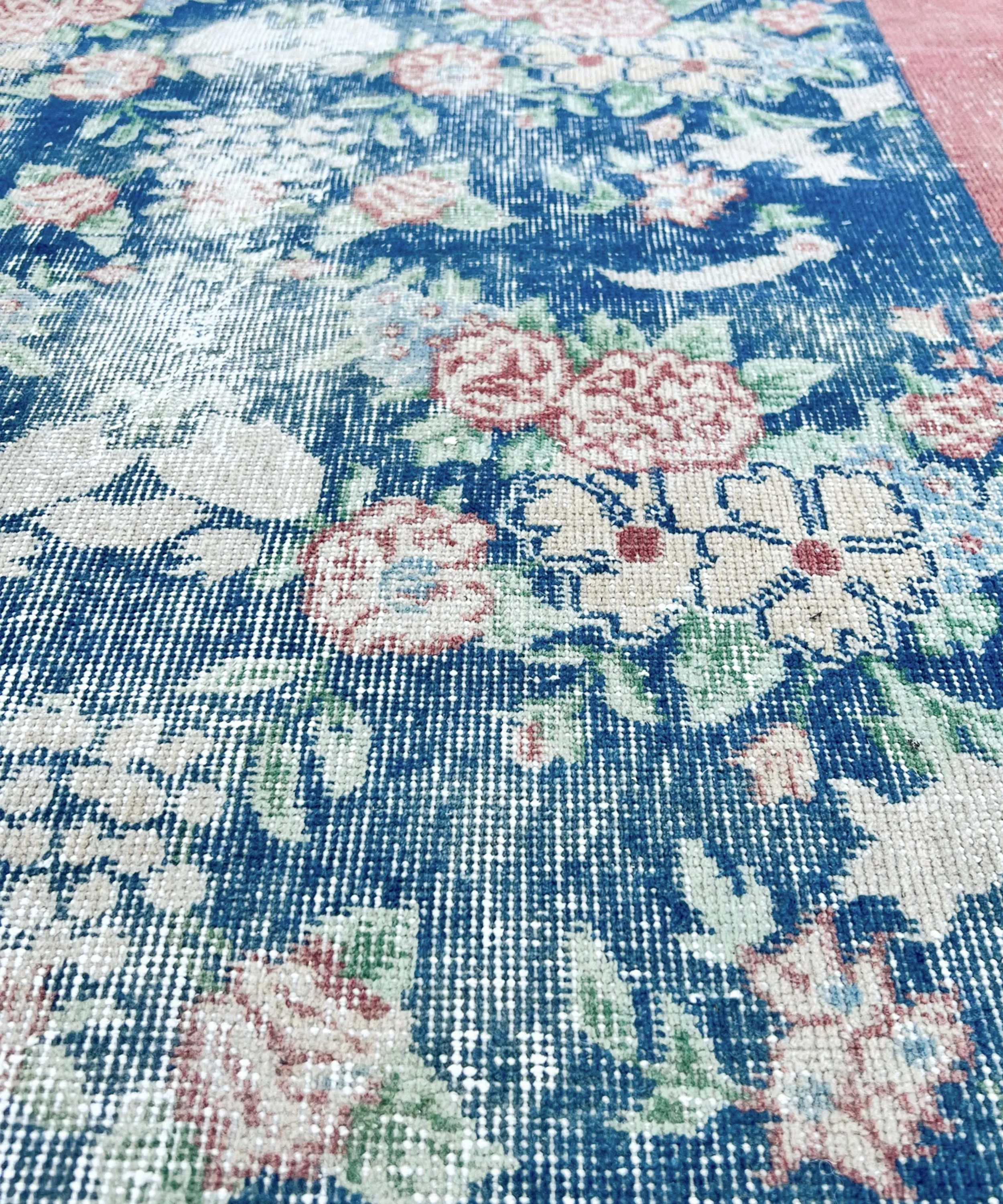 Vintage Hand Knotted Wool Rug, 3'-6" x 6'7"