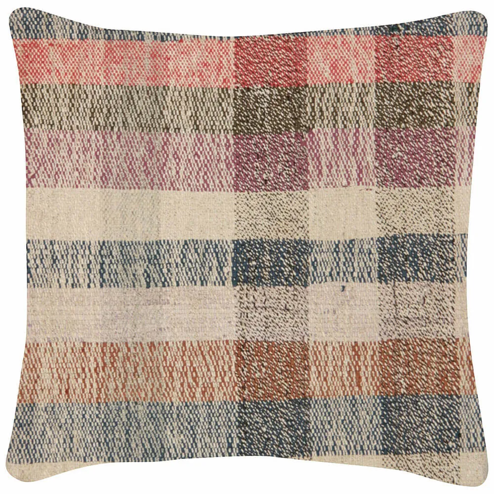 Vintage Turkish Rag Pillow - 18" x 18"