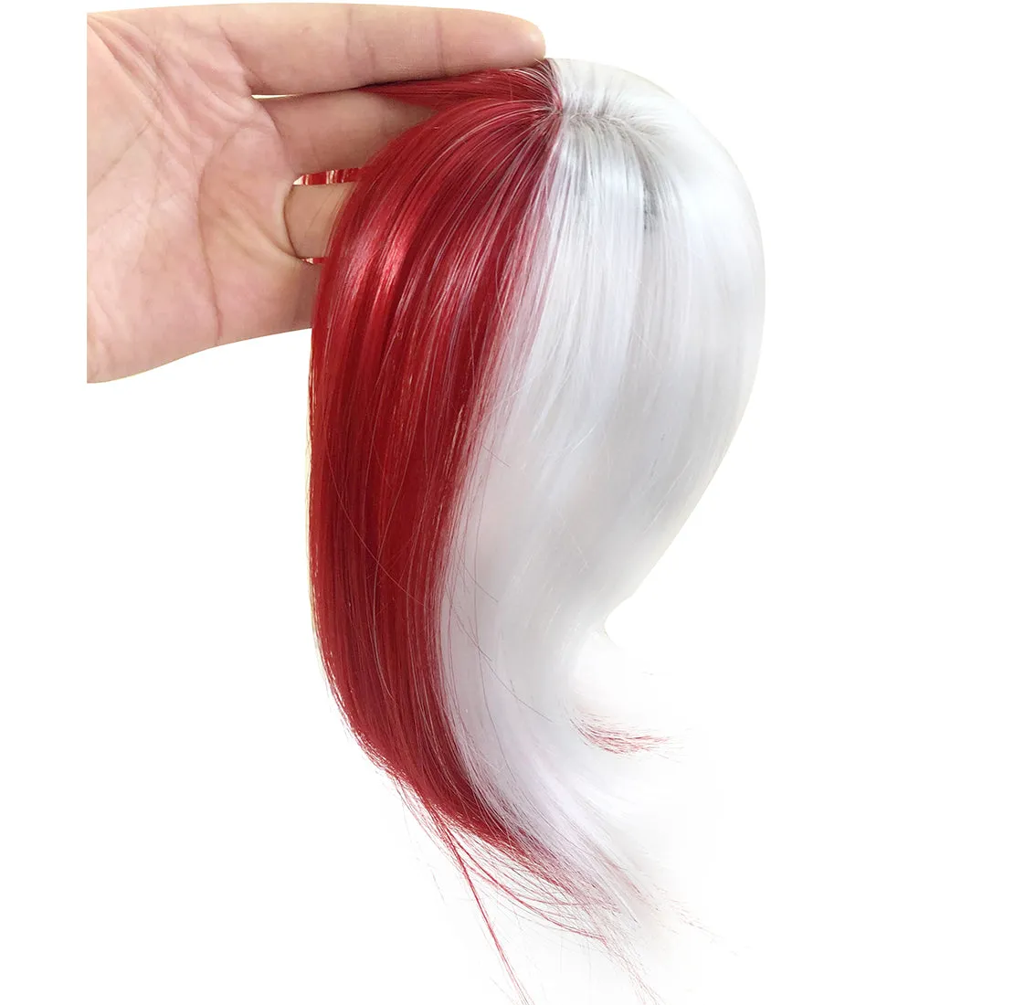 viviaBella Clip in Bangs Straight mixed colour Fringe Hair Patch Synthetic Topper Cover Hairpieces with Bangs for Women Girls One Piece Bangs with Temples