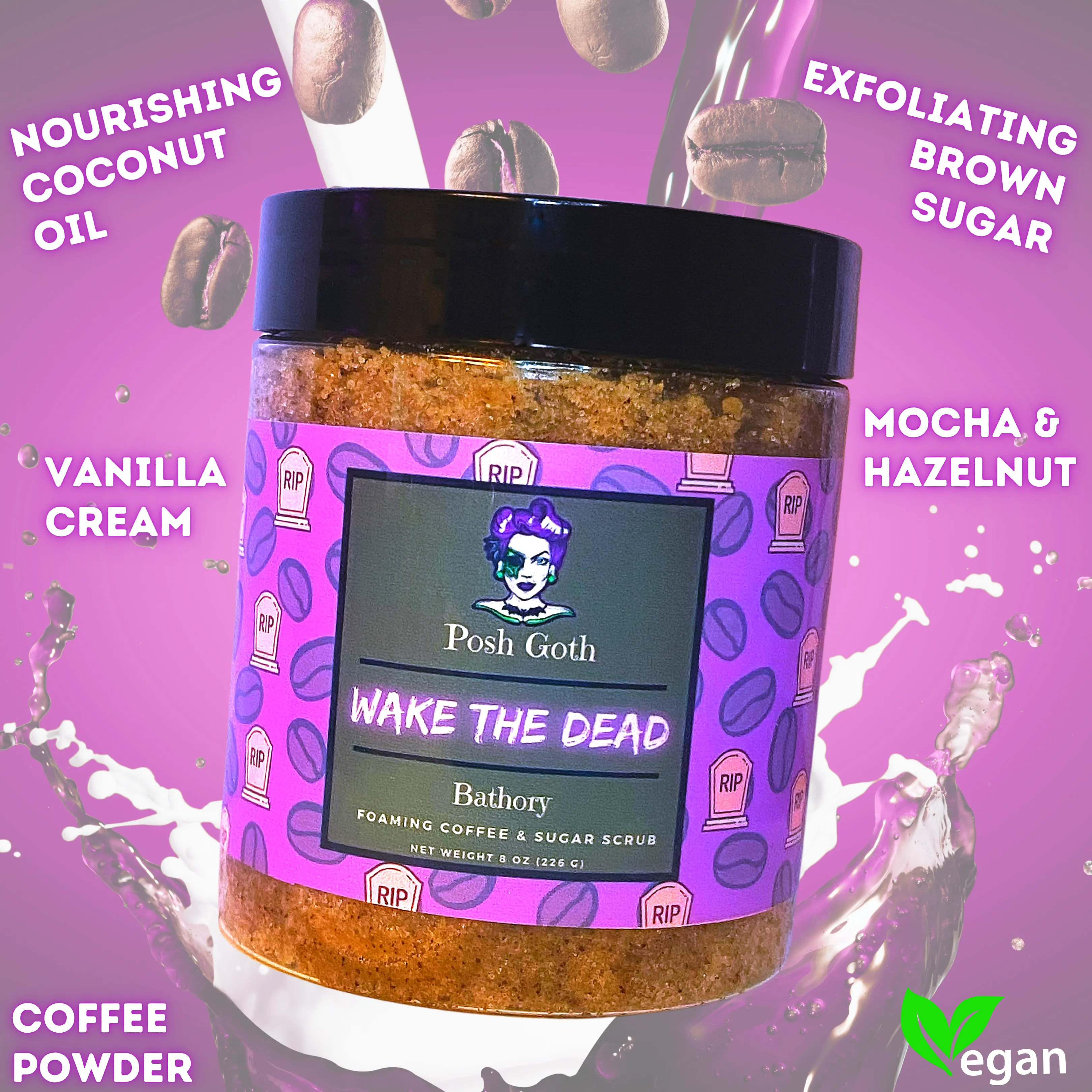 WAKE THE DEAD Foaming Coffee Scented Sugar Scrub