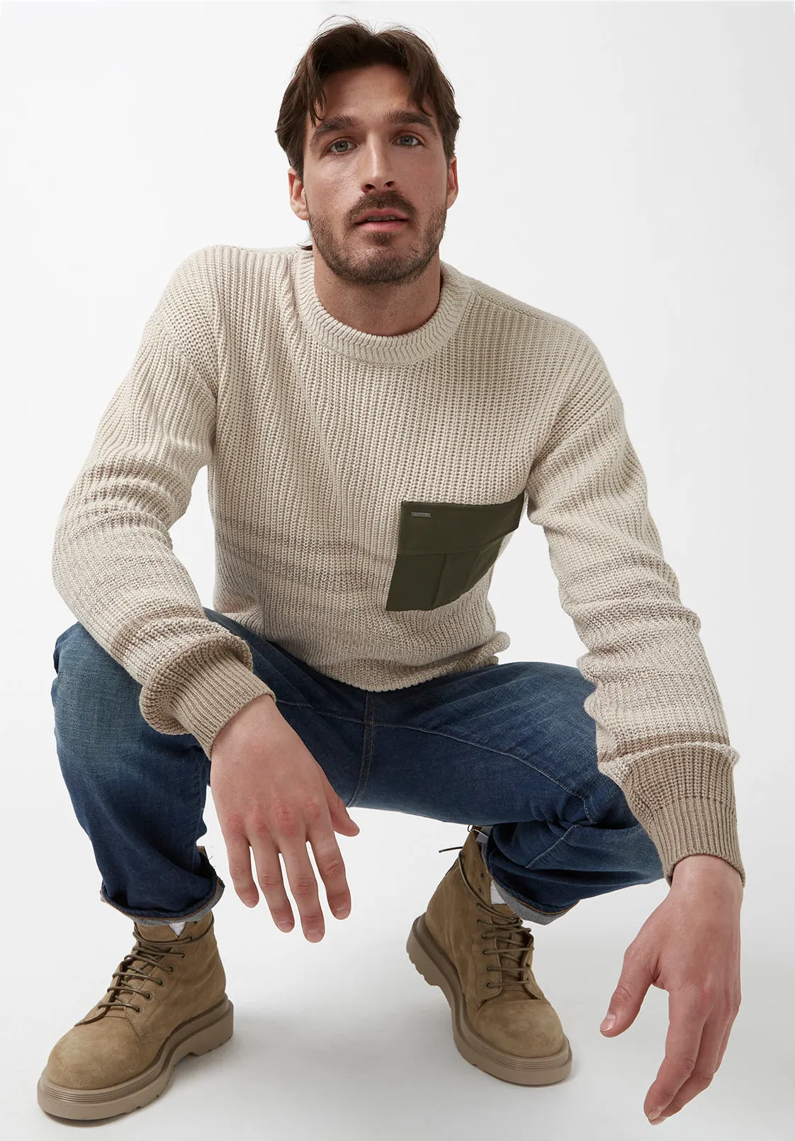 Walima Men’s Sweater in Beige - BM24058