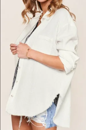 Weekend Getaway White Gauze Top - FINAL SALE