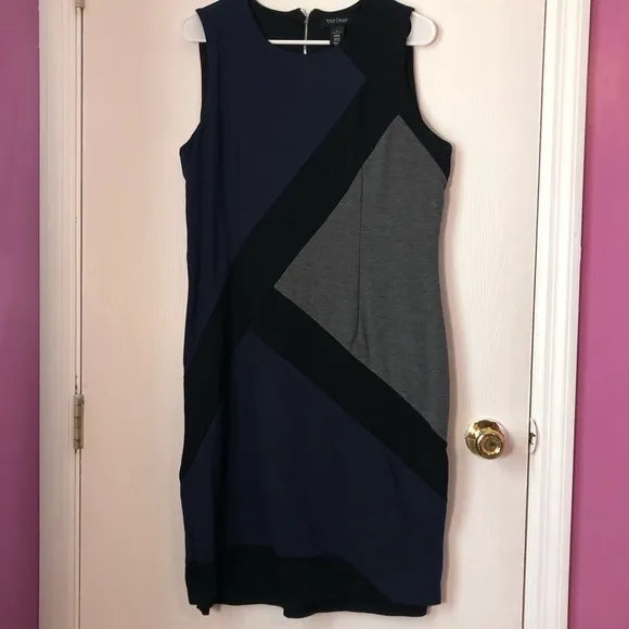 WH|BM Asymmetrical Colorblock Dress