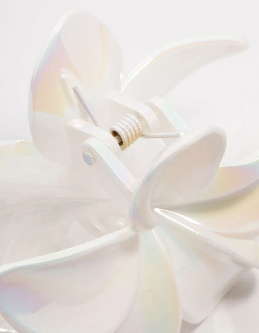 White Frangipani Claw Clip