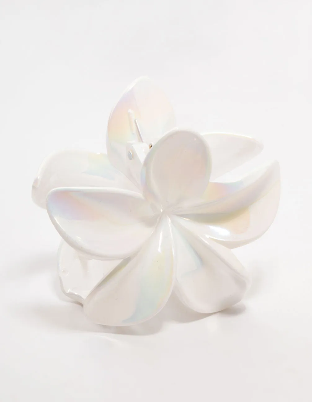 White Frangipani Claw Clip