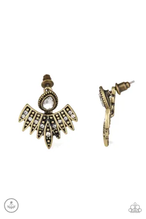Wing Fling - Brass Post Earring