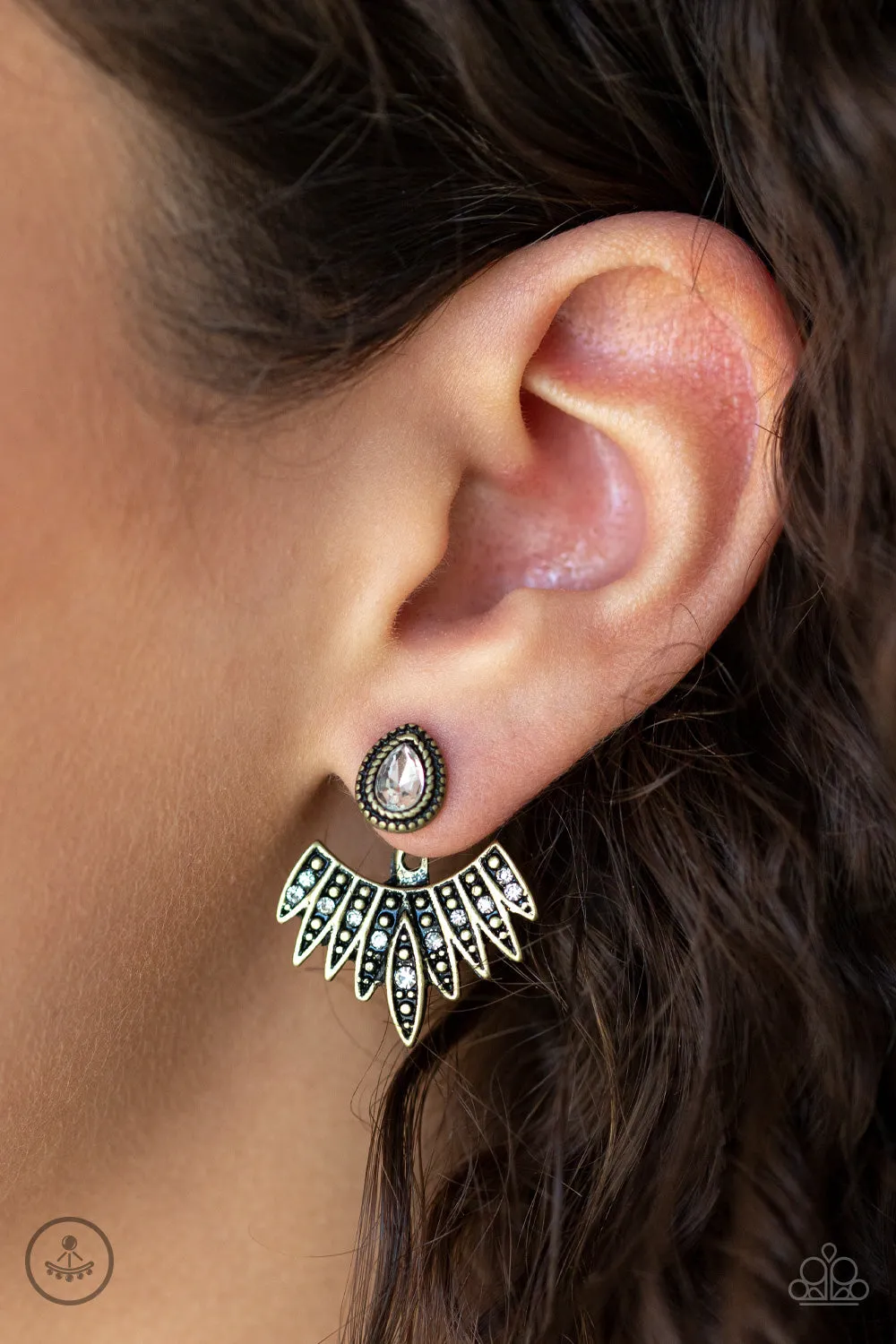 Wing Fling - Brass Post Earring