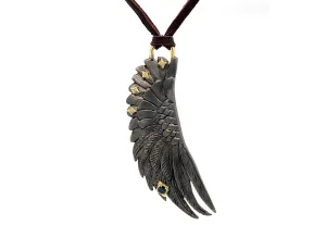 Wing Pendant Leather Necklace