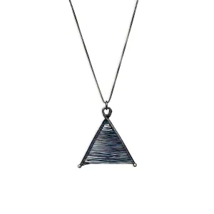 Wishbone Woven Oxidized Silver Necklace