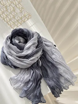 Women Artsy Colorblock Thin Autumn Shawl Scarf