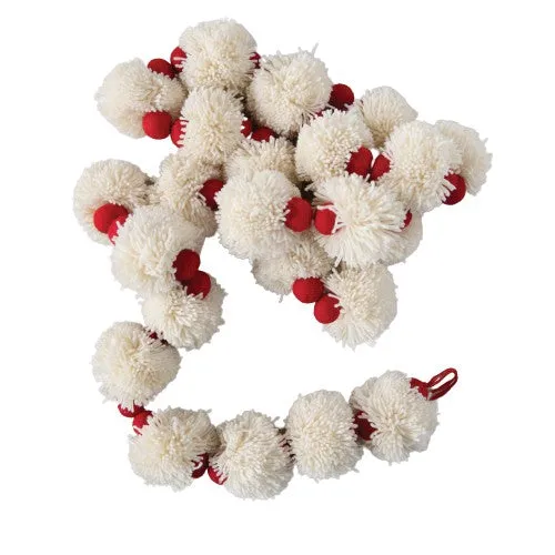 Wool Felt Ball and Pom Pom Garland