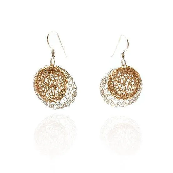 Woven Circle Earrings - Gold/Silver