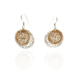 Woven Circle Earrings - Gold/Silver