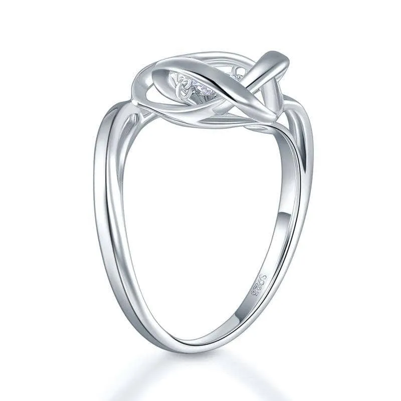 Woven Design Dancing Diamond Ring