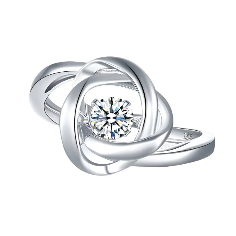 Woven Design Dancing Diamond Ring