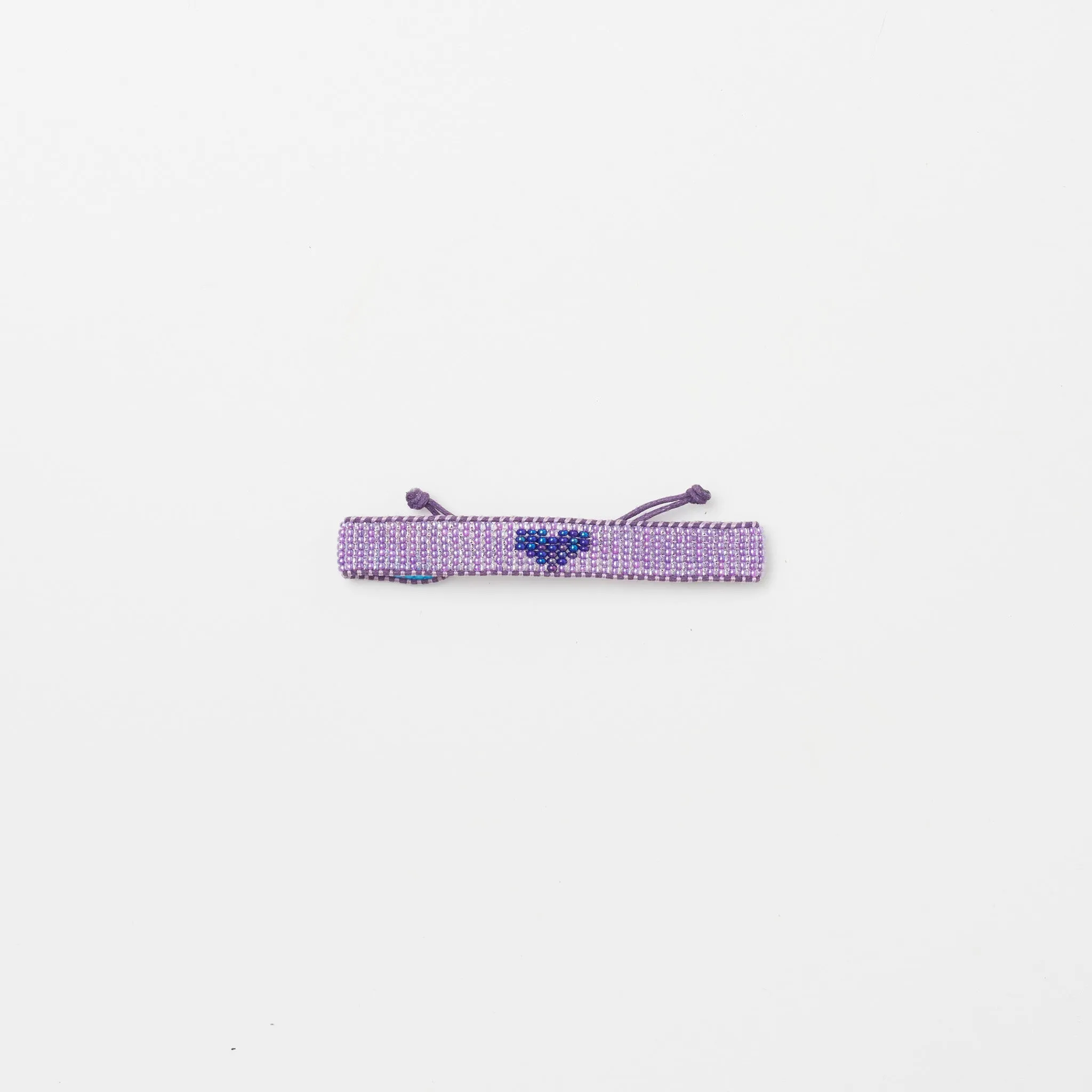 Woven Heart Bracelet - Violet/Ink