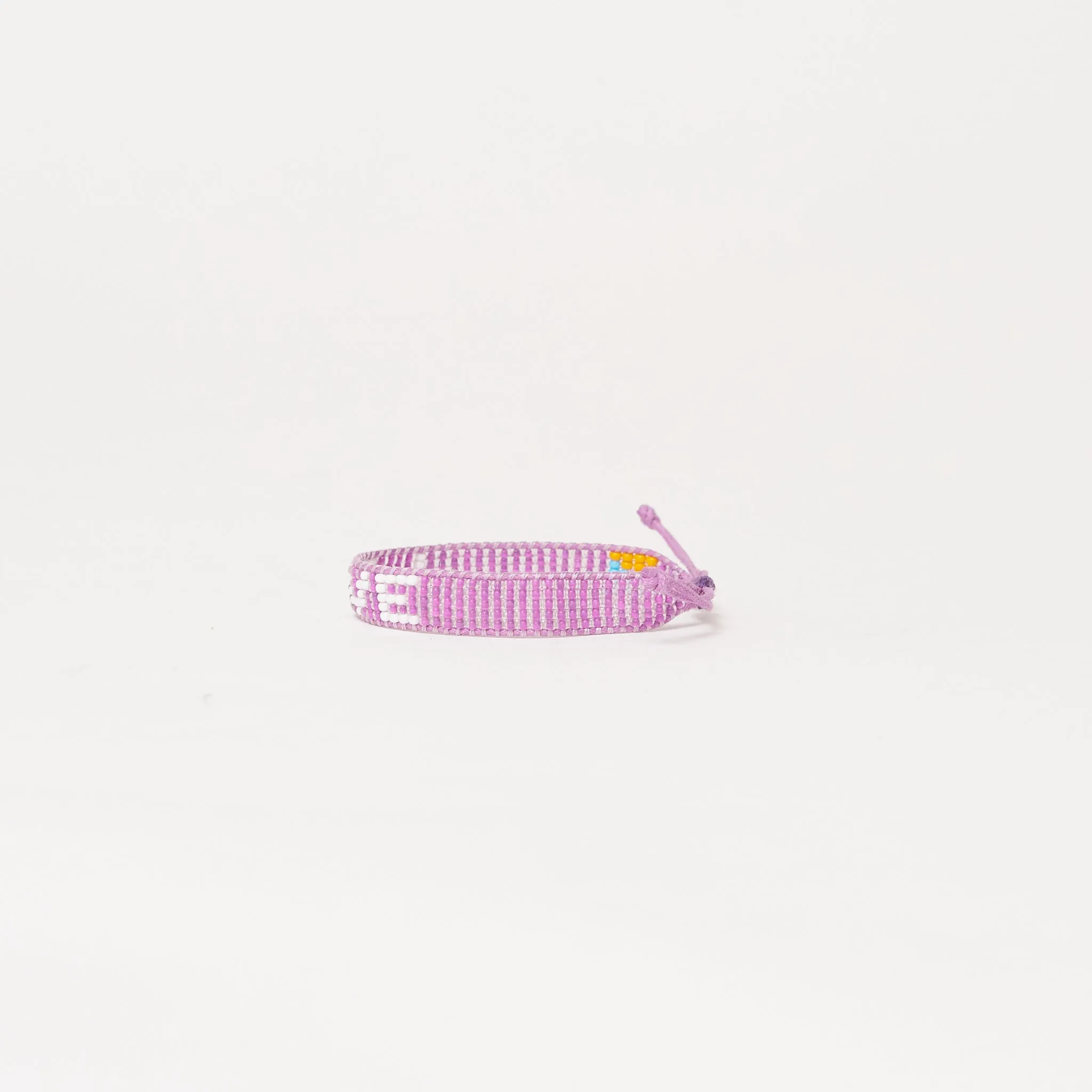 Woven LOVE Bracelet - Purple/White