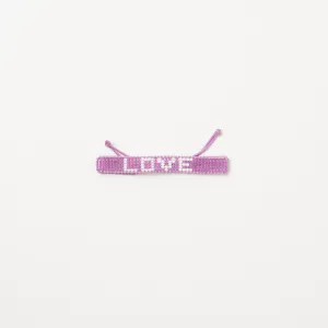 Woven LOVE Bracelet - Purple/White