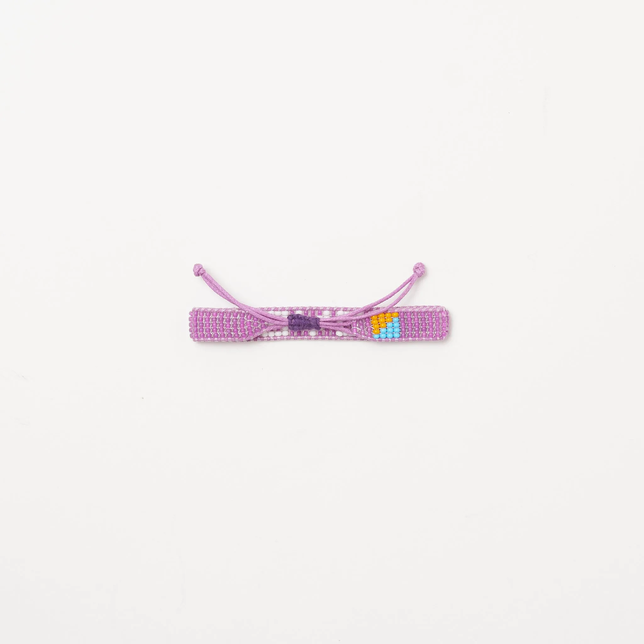 Woven LOVE Bracelet - Purple/White
