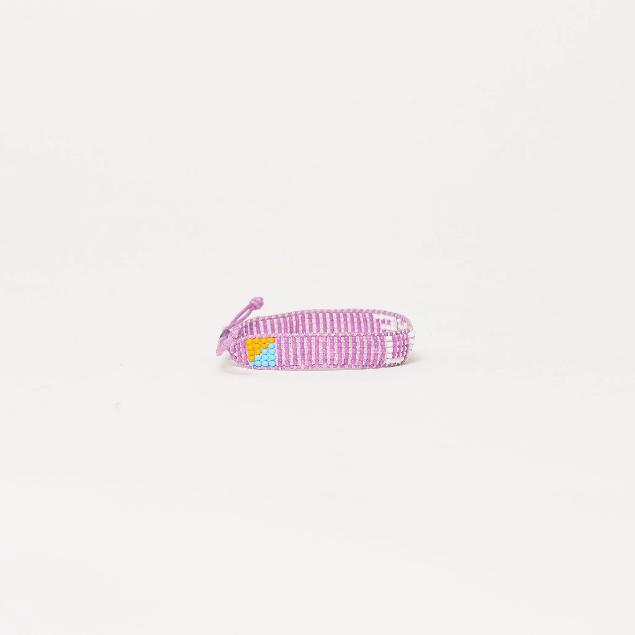 Woven LOVE Bracelet - Purple/White