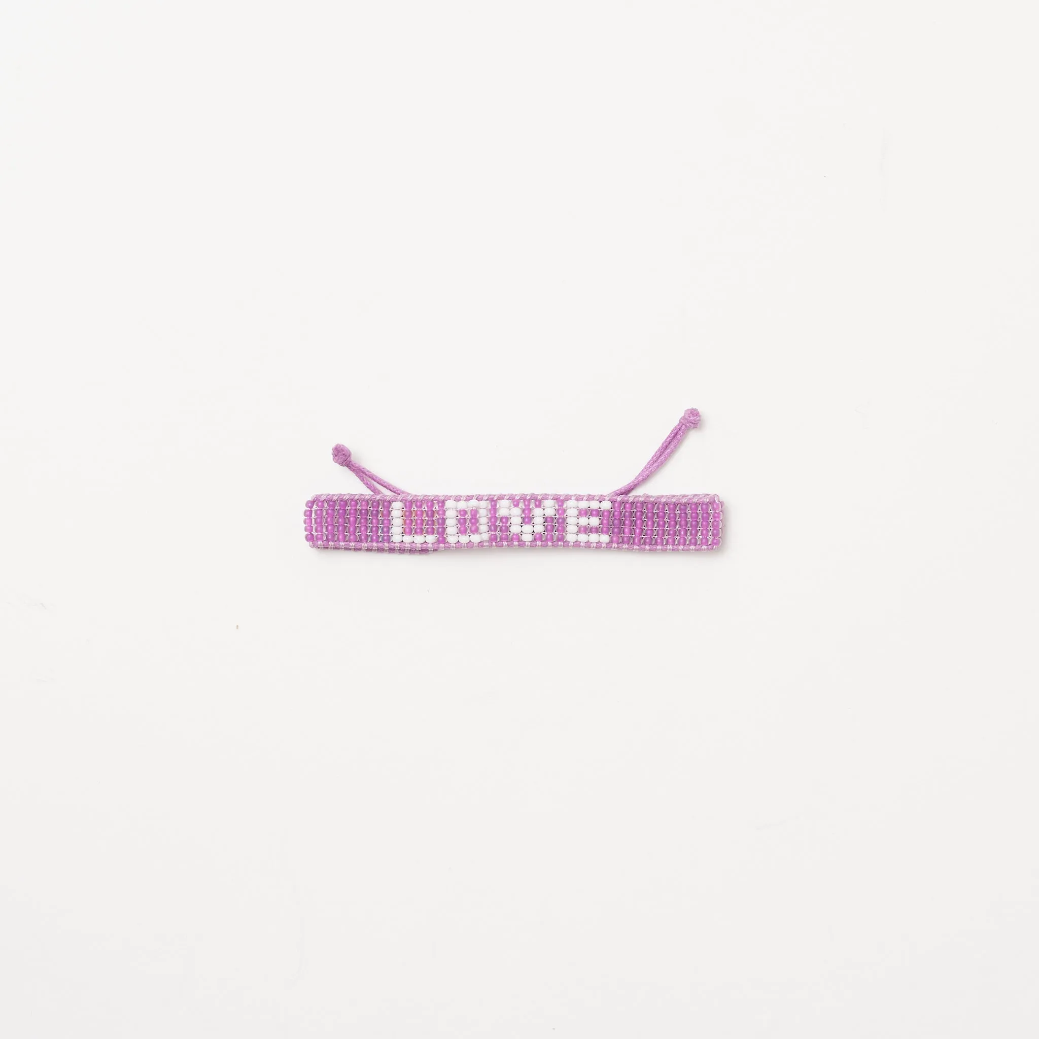 Woven LOVE Bracelet - Purple/White