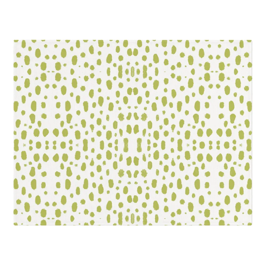 Woven Placemat - Spots on Spots Green