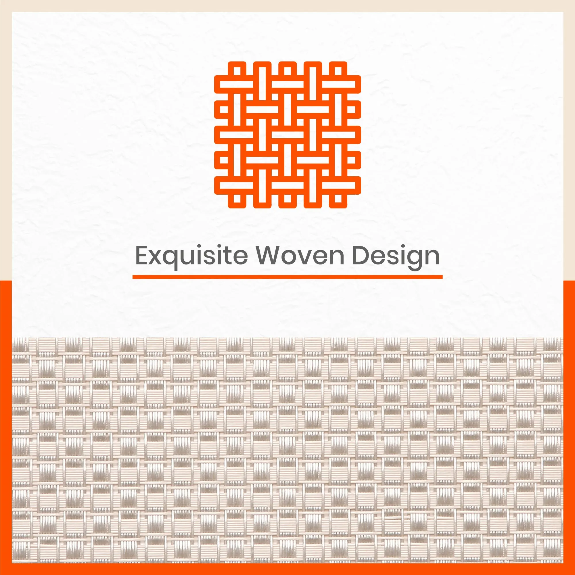 Woven PVC Table Mats / Placemats for Dining Table at Home (Evan - Set of 6)