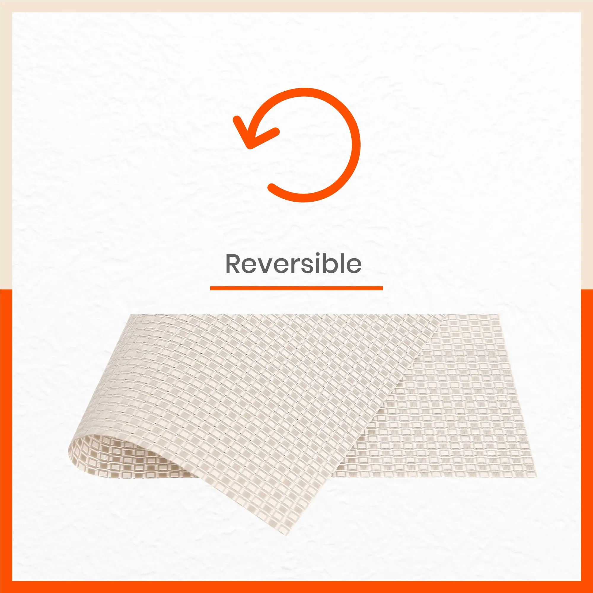 Woven PVC Table Mats / Placemats for Dining Table at Home (Evan - Set of 6)