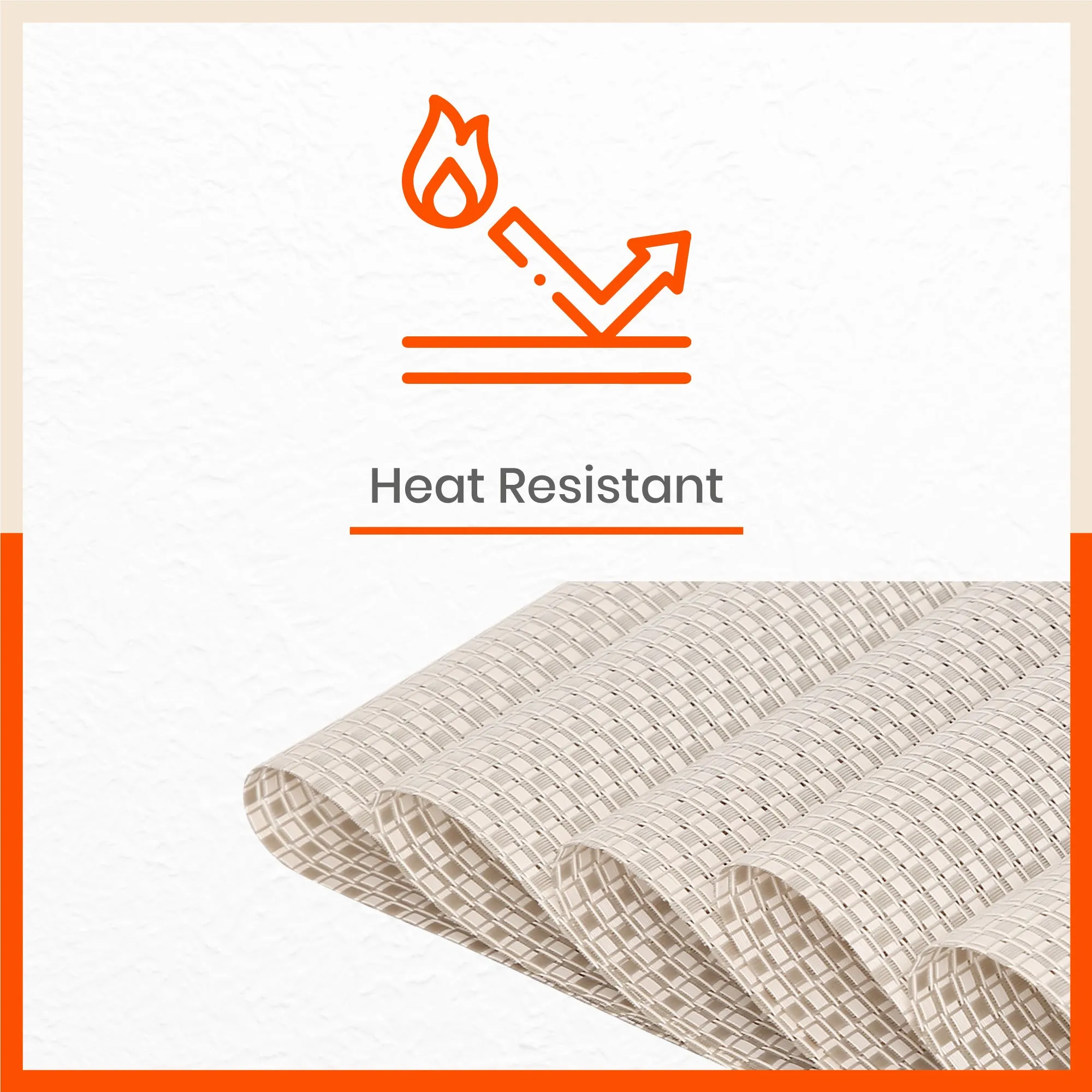 Woven PVC Table Mats / Placemats for Dining Table at Home (Evan - Set of 6)