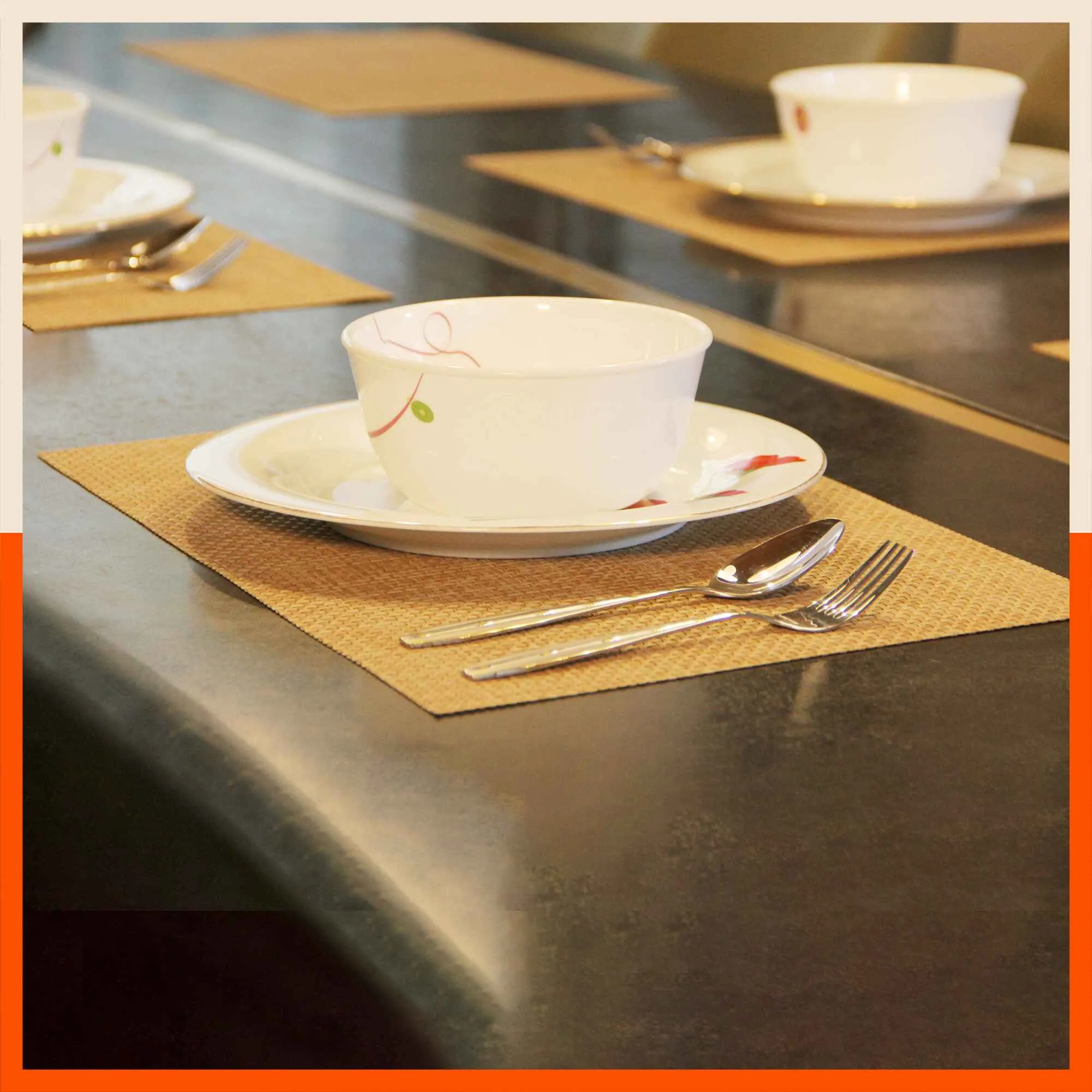 Woven PVC Table Mats / Placemats for Dining Table at Home (Soho -Set of 6)